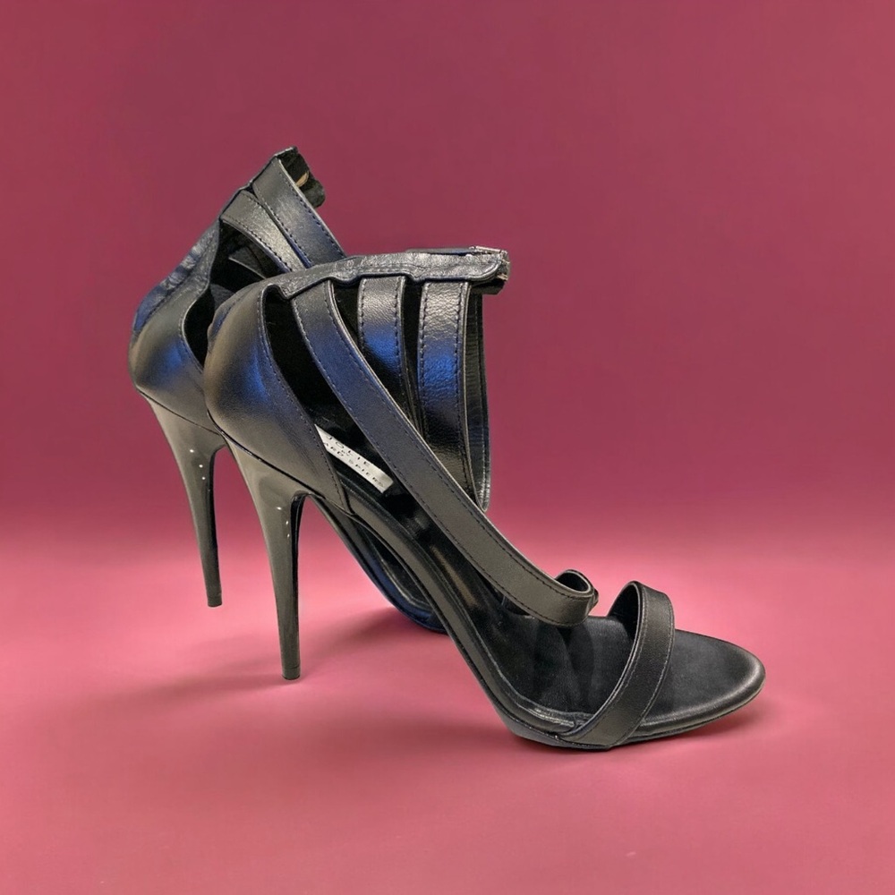 Jolie by Edward Spiers Black Leather High Heels